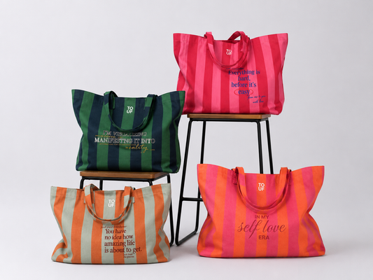 Sunset Striped Tote