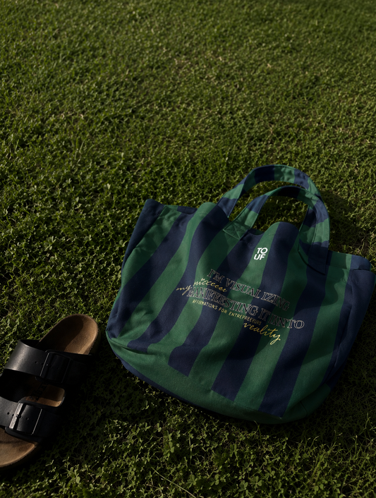 Navy Striped Tote
