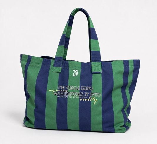 Navy Striped Tote