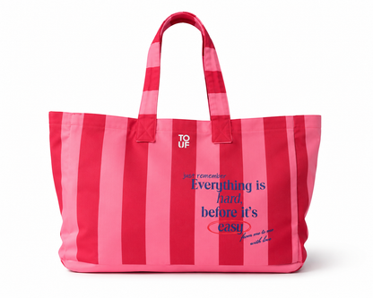 Pink Striped Tote