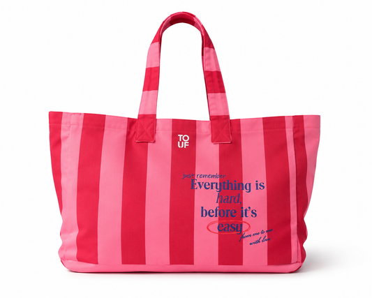 Pink Striped Tote