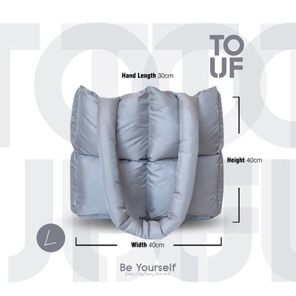 TOUF Large Puffer Çanta – Gri
