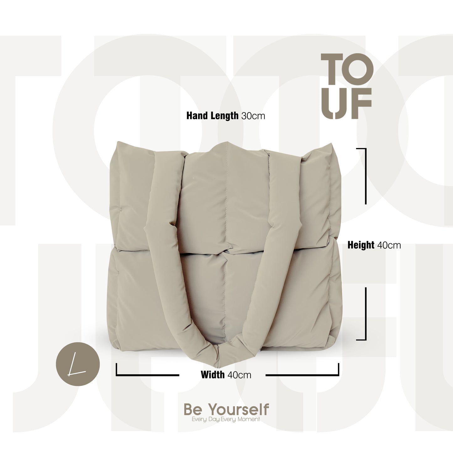 TOUF Large Puffer Çanta – Kum