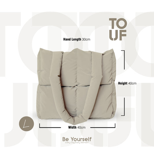 TOUF Large Puffer Çanta – Kum