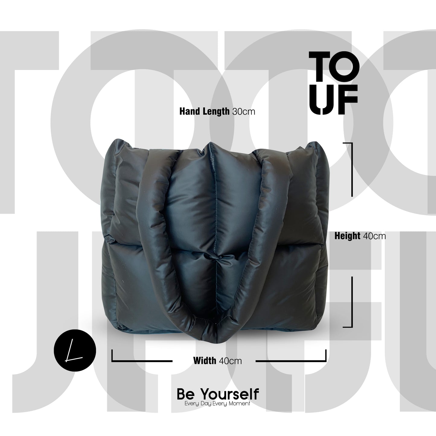 TOUF Large Puffer Çanta – Siyah