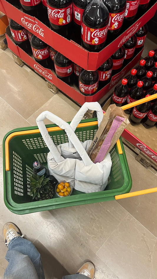 TOUF Small Puffer Çanta – Fildişi