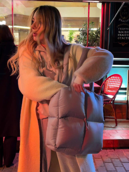 TOUF Large Puffer Çanta – Gri