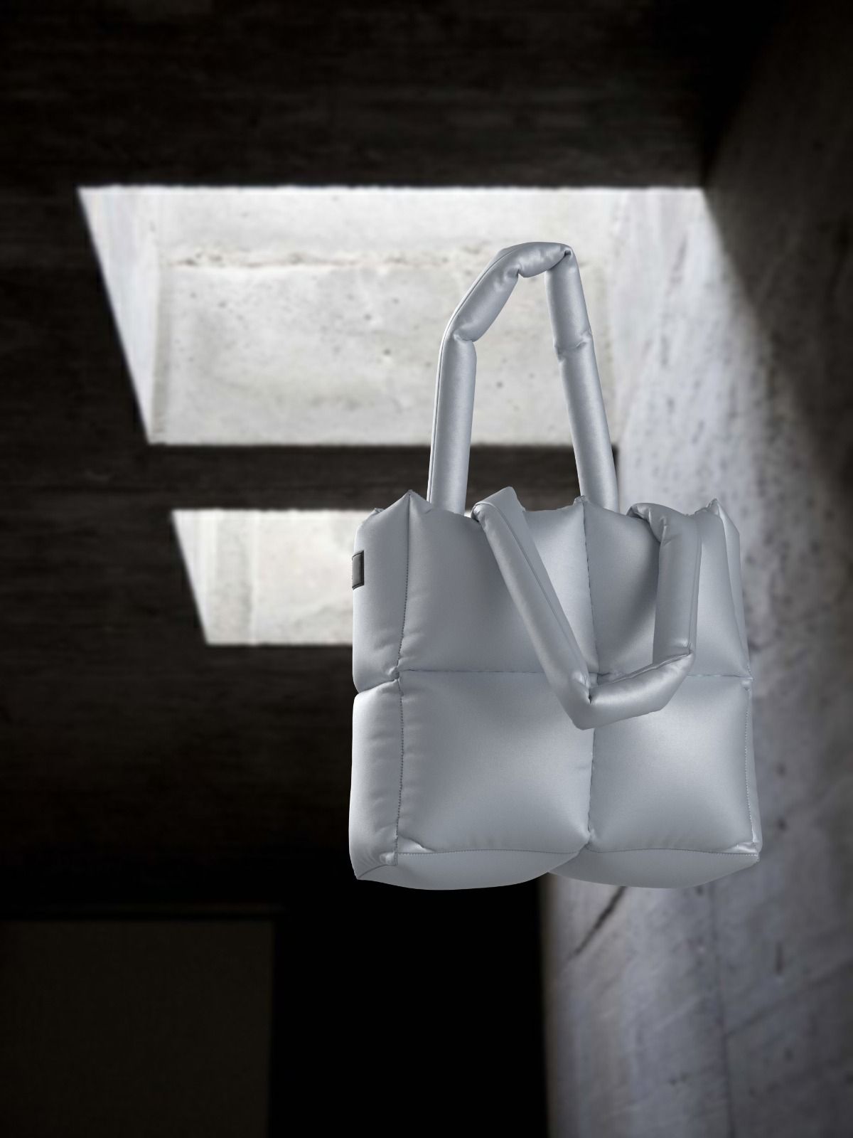 TOUF Small Puffer Çanta – Gri