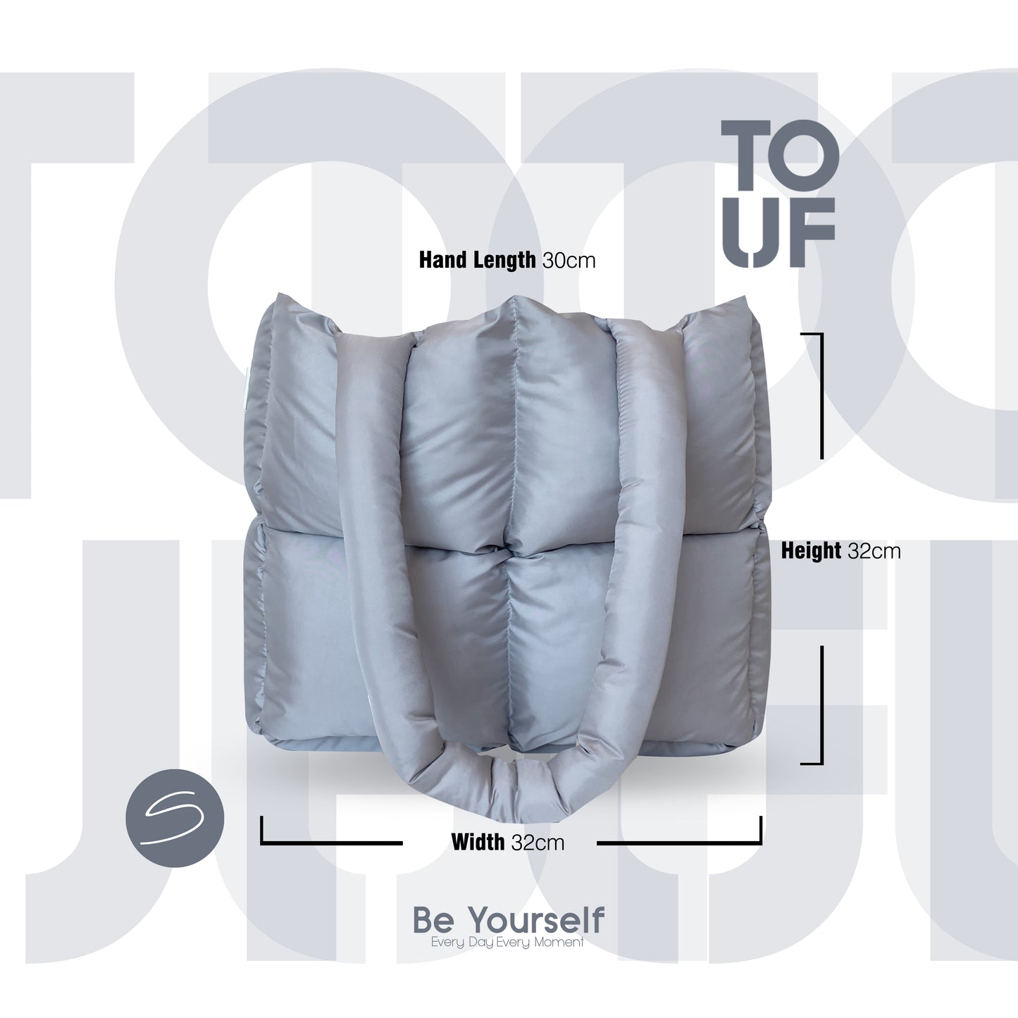 TOUF Small Puffer Çanta – Gri