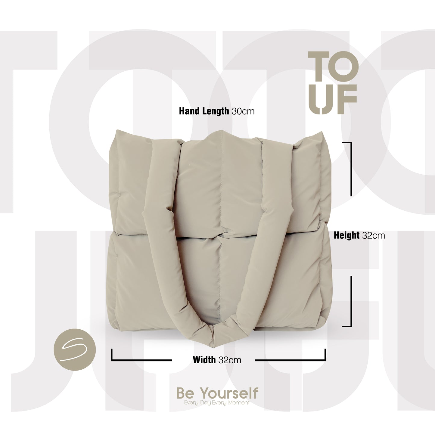 TOUF Small Puffer Çanta – Kum