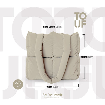 TOUF Small Puffer Çanta – Kum